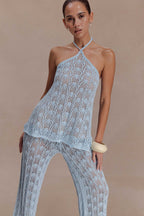 Corey Crochet Halter Neck Top in Chocolate – Chic&Drifts