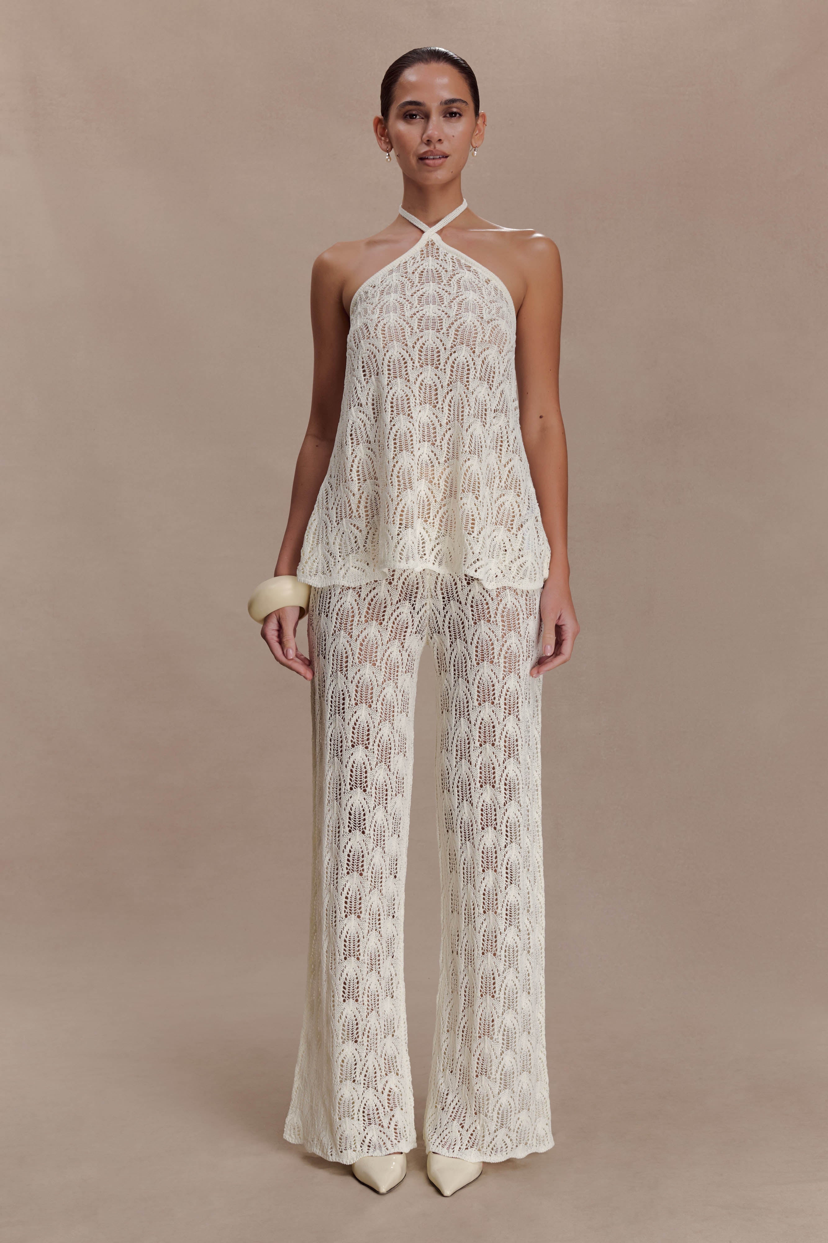 Glinda Crochet Trousers - Ivory