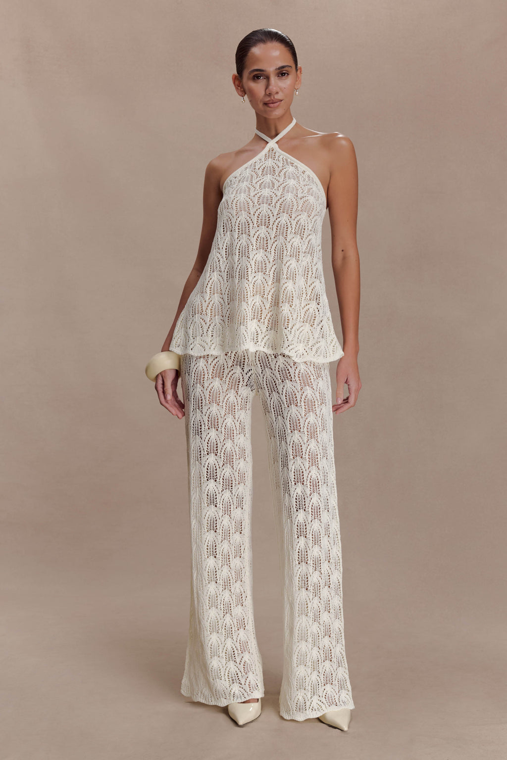 Corey Crochet Halter Neck Top in Chocolate – Chic&Drifts