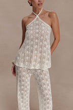 Corey Crochet Halter Neck Top in Chocolate – Chic&Drifts