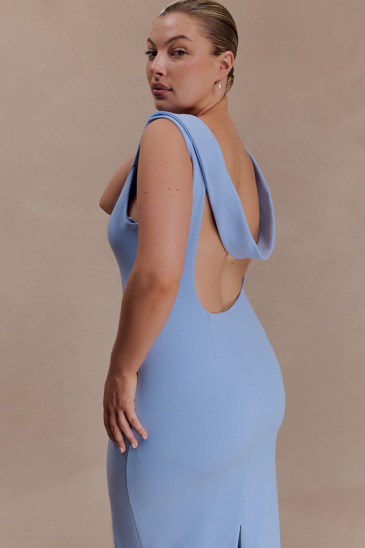 Galilea Crepe Draped Maxi Dress