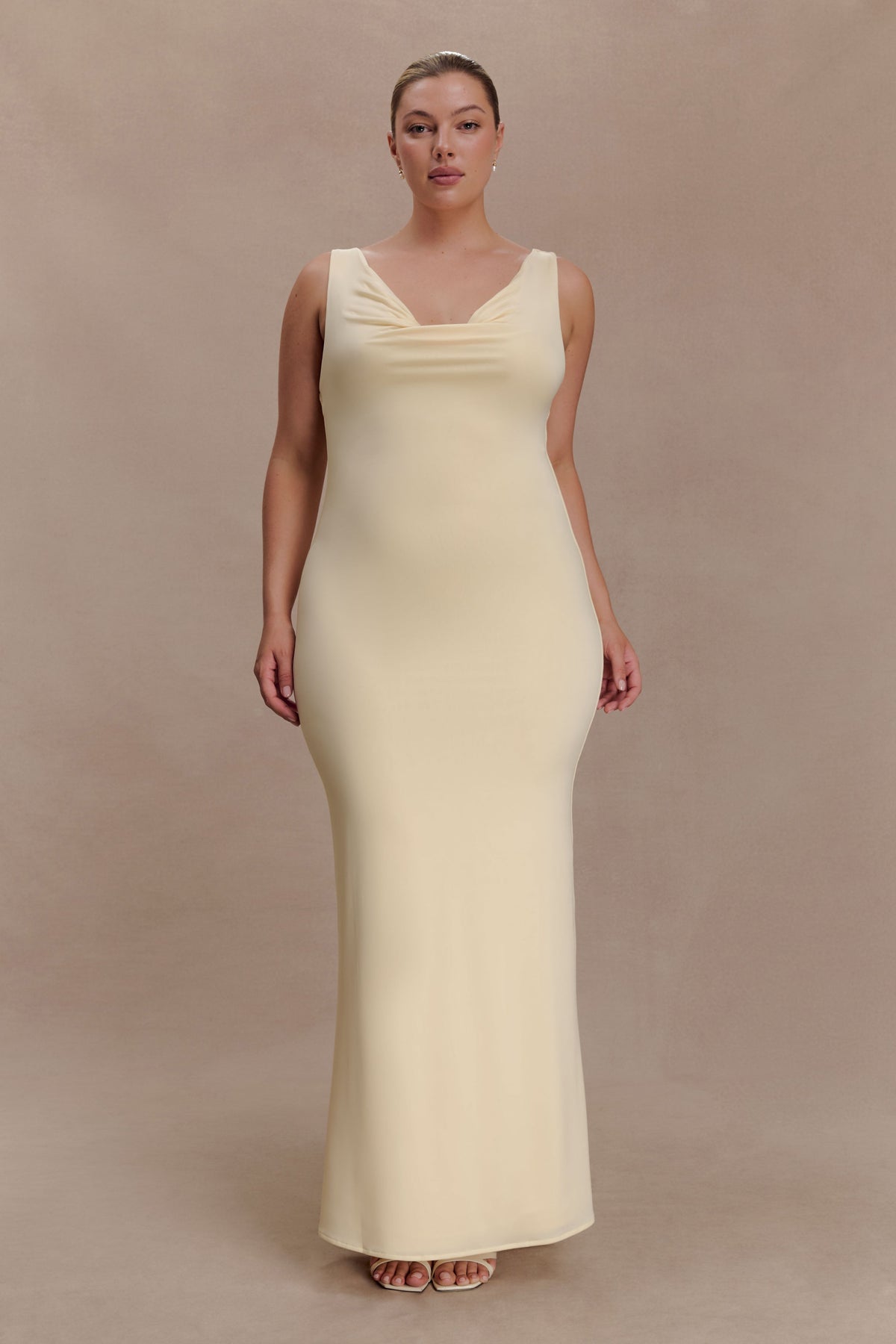 Marta Slinky Cowl Maxi Dress in Lemon – Chic&Drifts