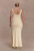 Marta Slinky Cowl Maxi Dress in Lemon – Chic&Drifts