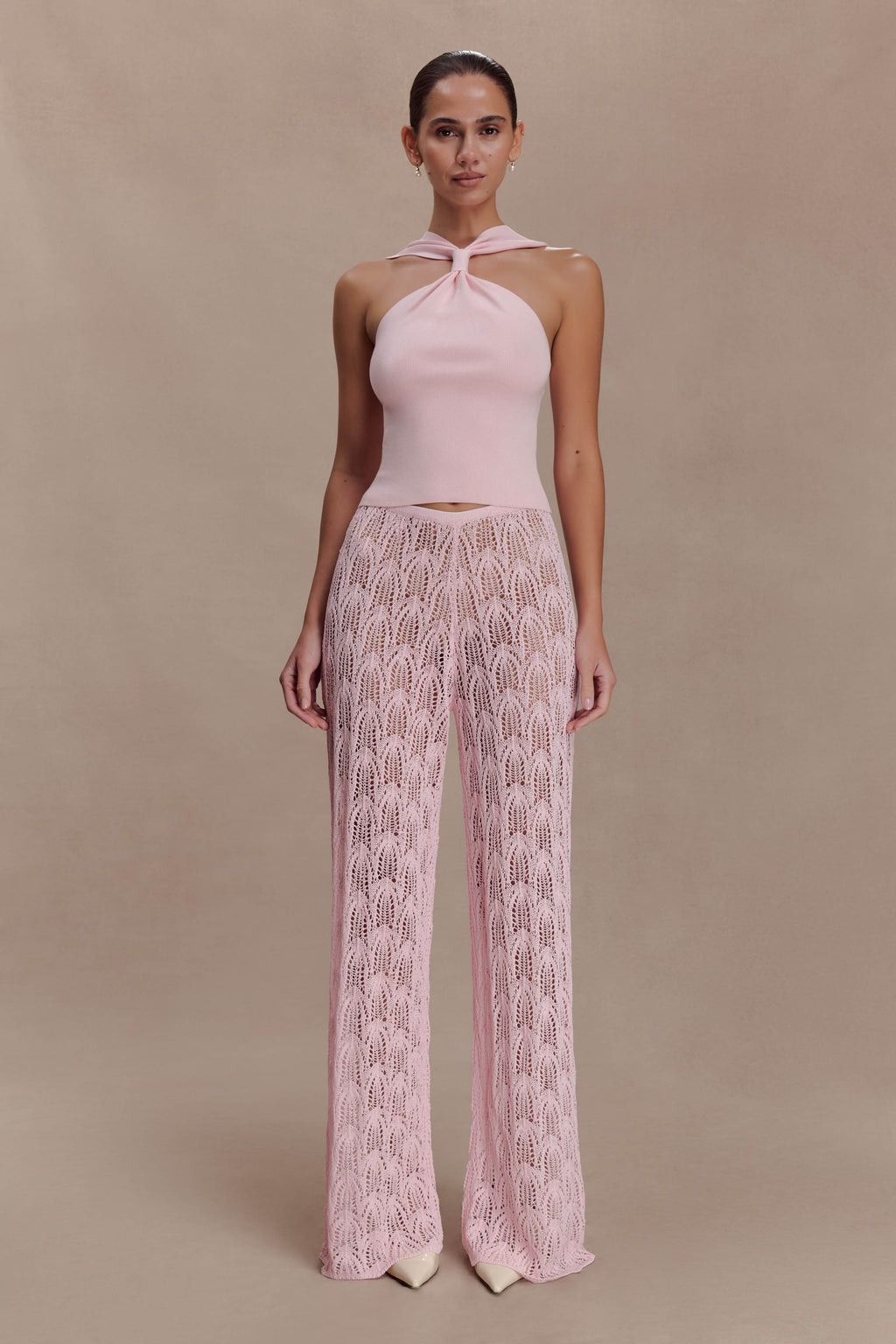 Glinda Crochet Trousers in Baby Pink – Chic&Drifts
