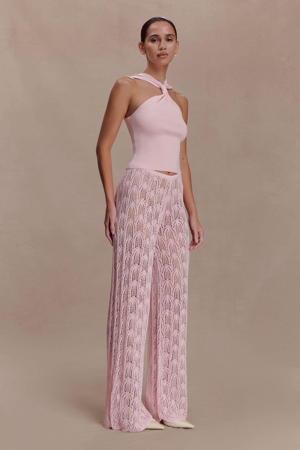 Glinda Crochet Trousers in Baby Pink – Chic&Drifts