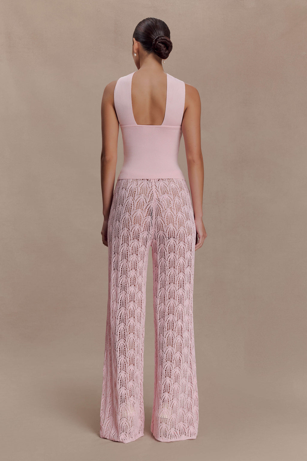 Glinda Crochet Trousers - Baby Pink