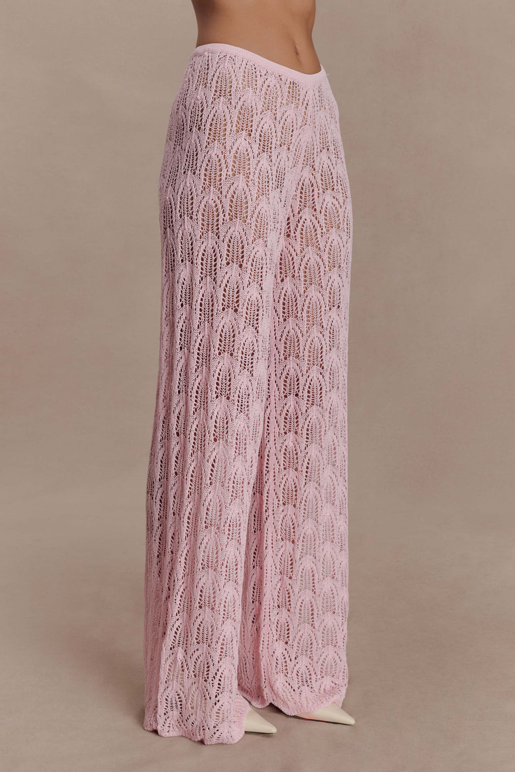 Glinda Crochet Trousers - Baby Pink