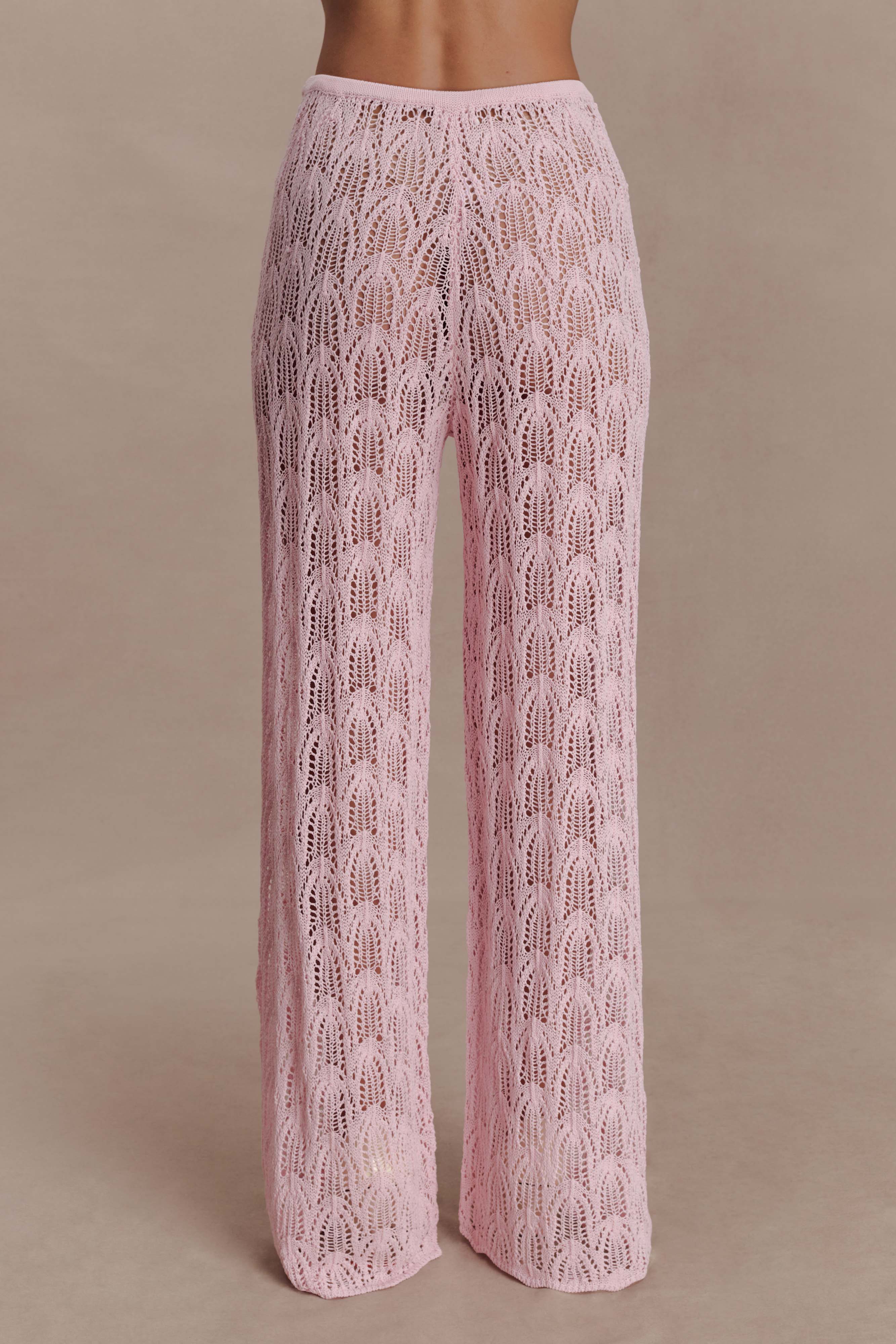 Glinda Crochet Trousers - Baby Pink