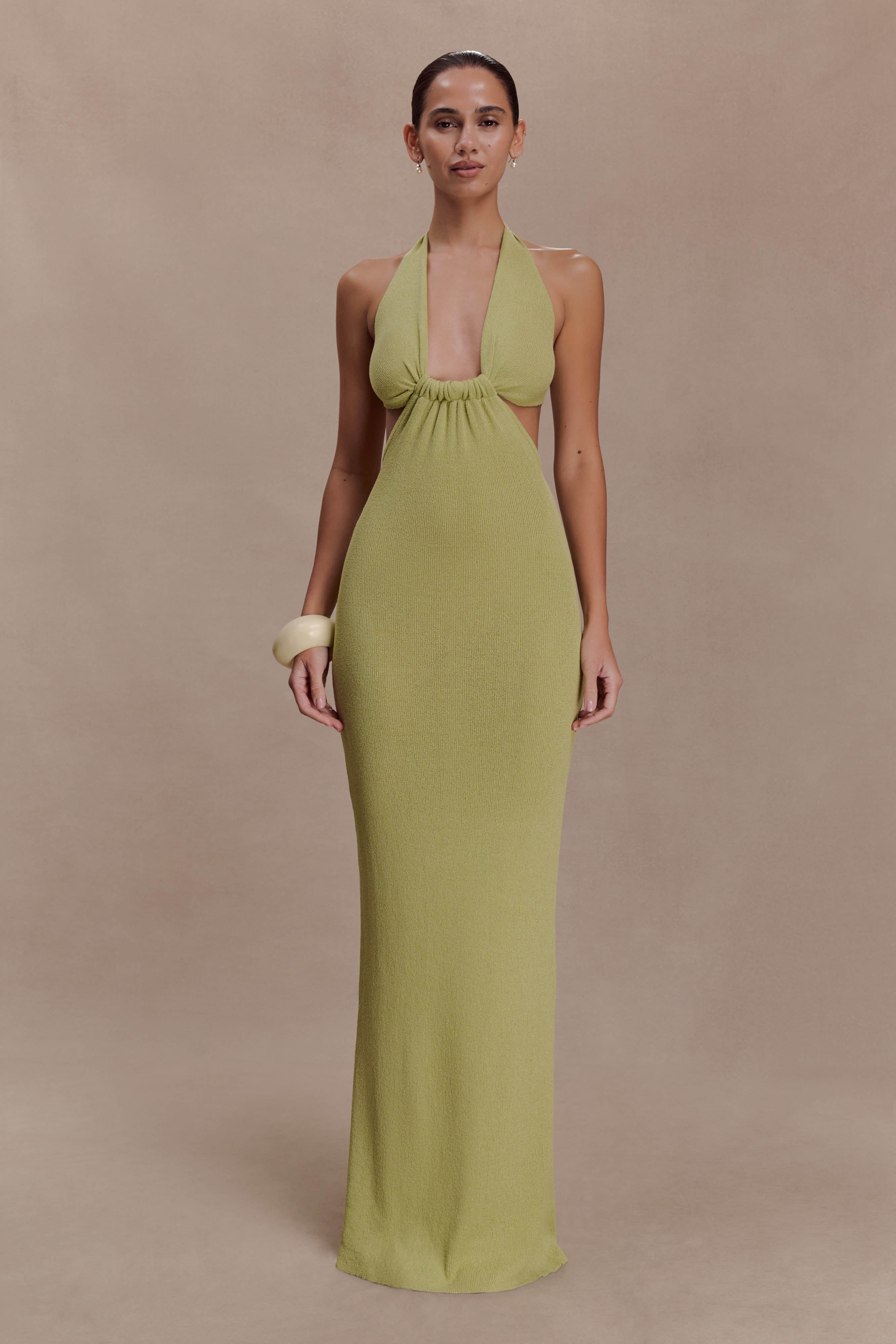 Theresea Halter Knit Maxi Dress