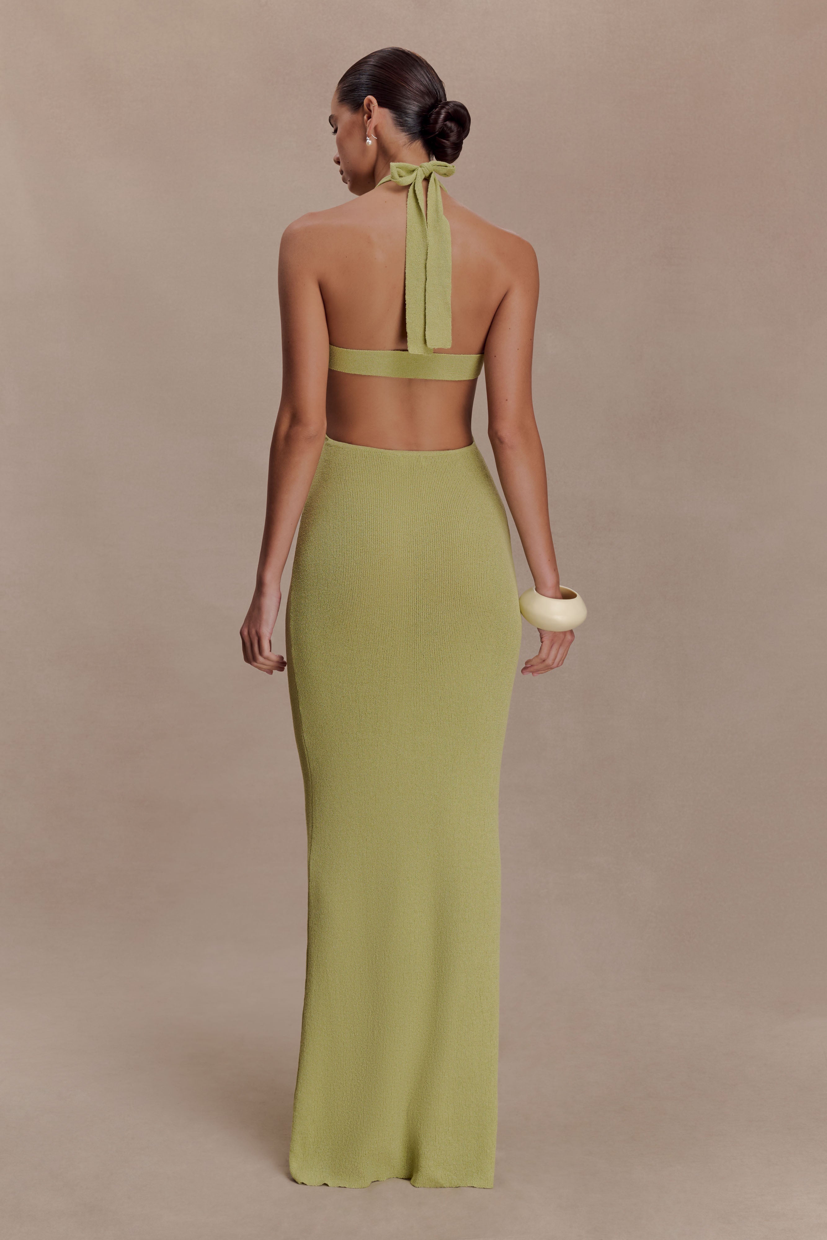 Theresea Halter Knit Maxi Dress