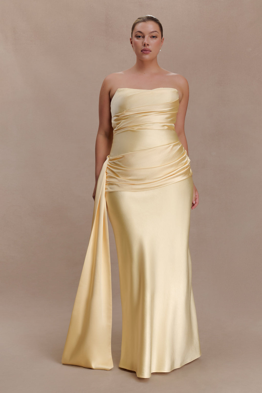 Sarah Strapless Maxi Dress With Waist Tie in Ice Blue – Chic&Drifts
