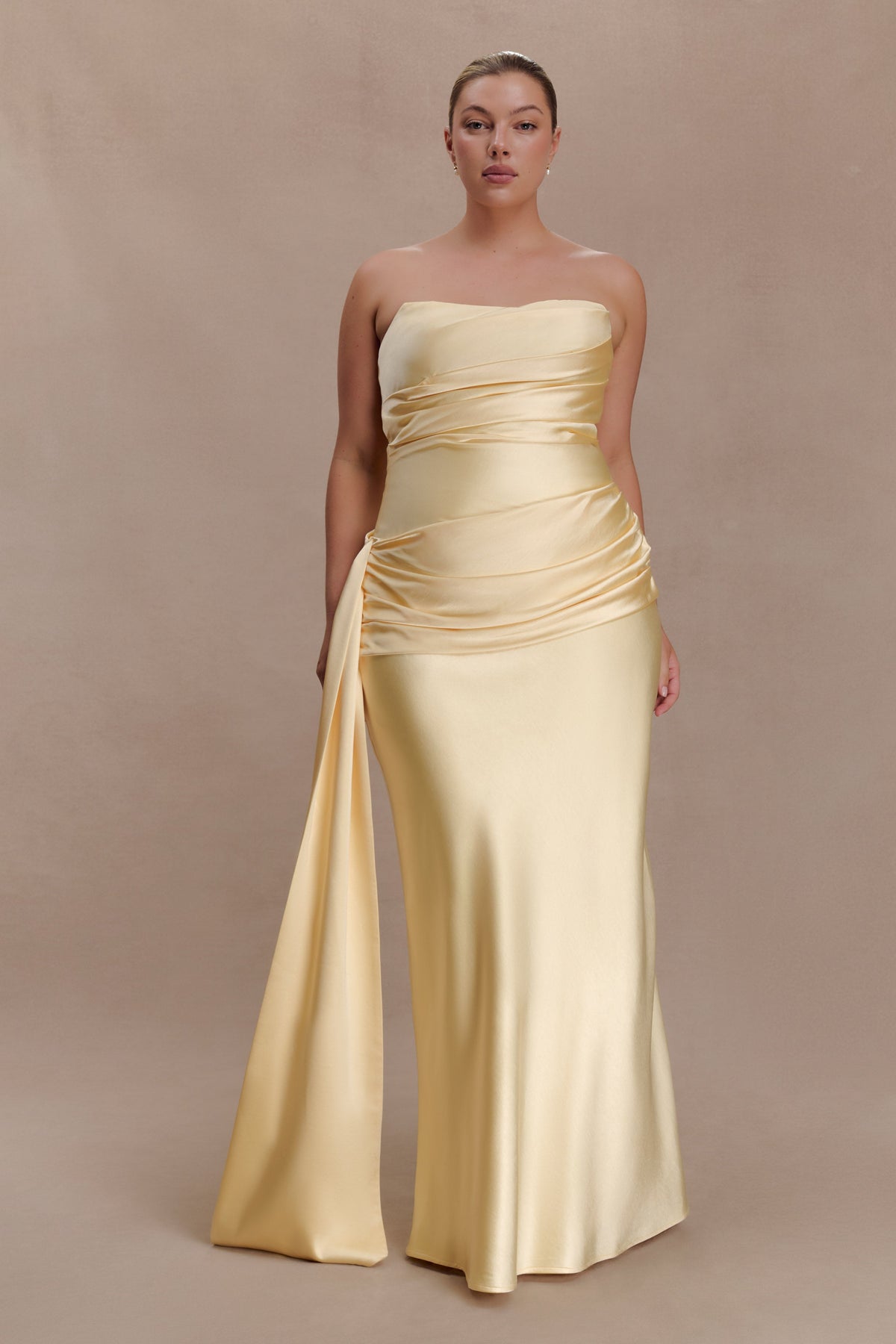 Sarah Strapless Maxi Dress With Waist Tie in Ice Blue – Chic&Drifts
