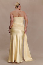 Sarah Strapless Maxi Dress With Waist Tie in Ice Blue – Chic&Drifts