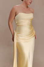 Sarah Strapless Maxi Dress With Waist Tie in Ice Blue – Chic&Drifts