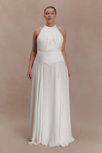 Susan Chiffon Halter Maxi Dress in Ivory – Chic&Drifts