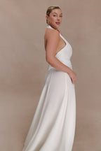Susan Chiffon Halter Maxi Dress in Ivory – Chic&Drifts
