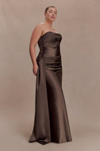 Sarah Strapless Maxi Dress With Waist Tie in Ice Blue – Chic&Drifts