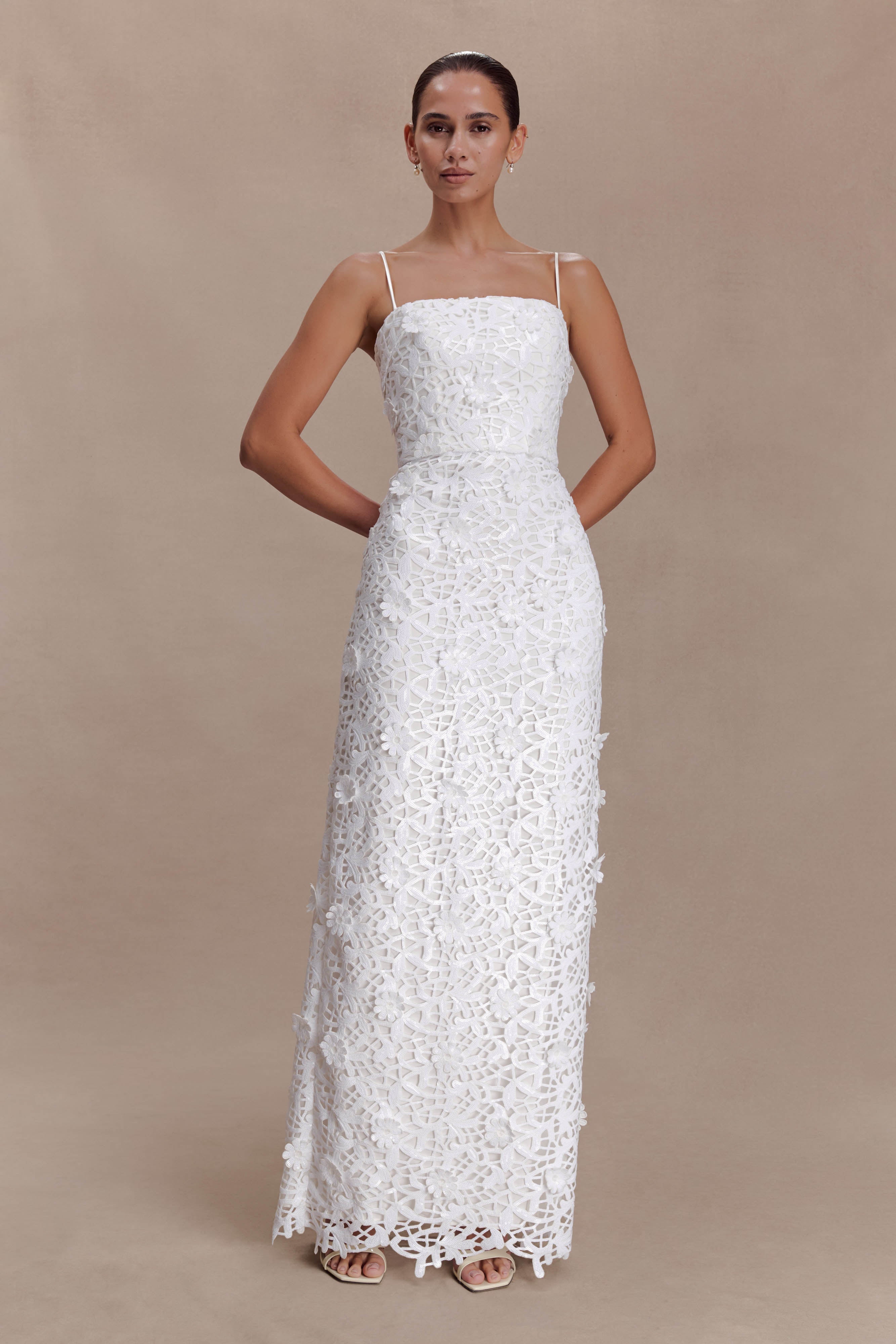 Josefa Sequin Lace Maxi Dress