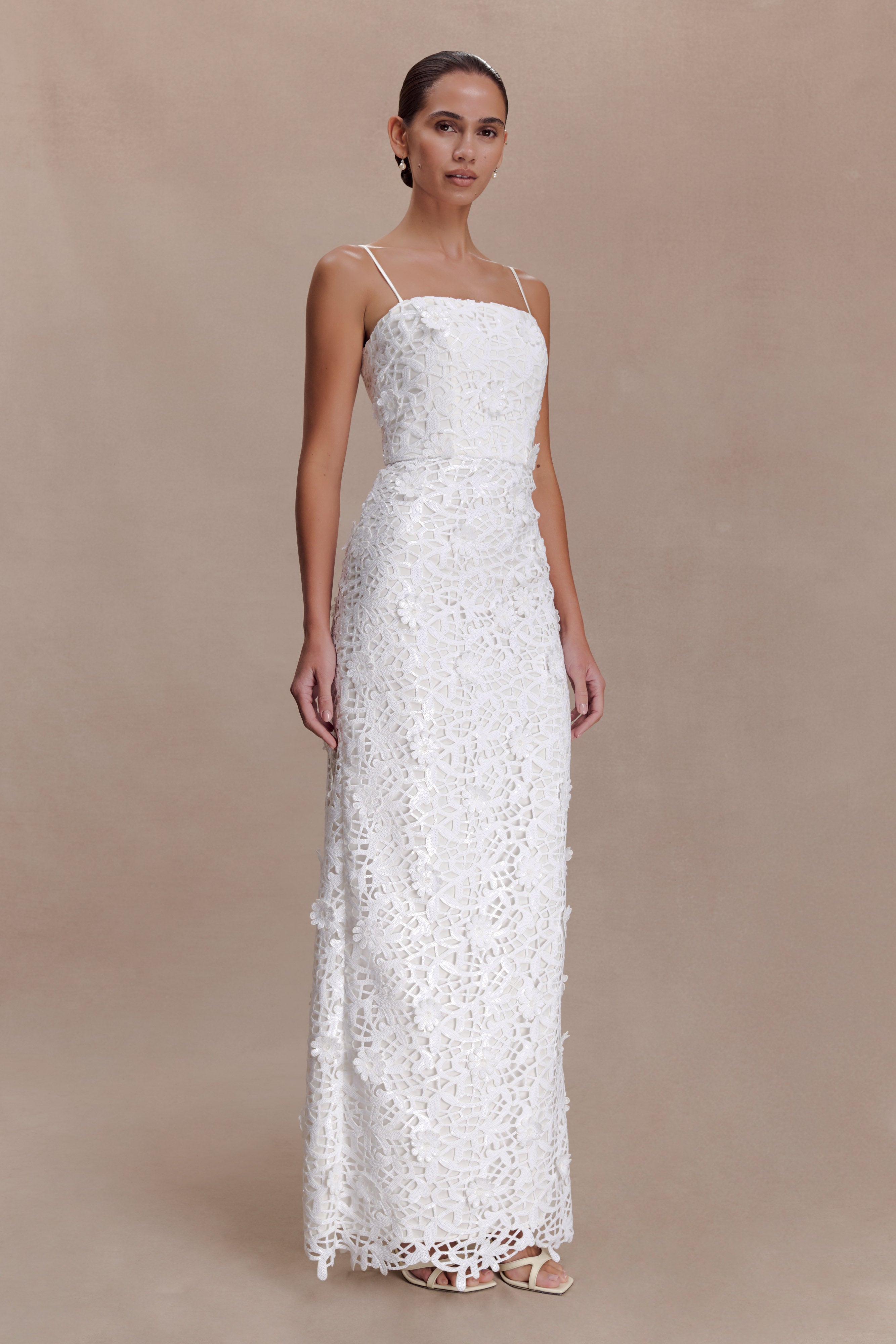 Josefa Sequin Lace Maxi Dress