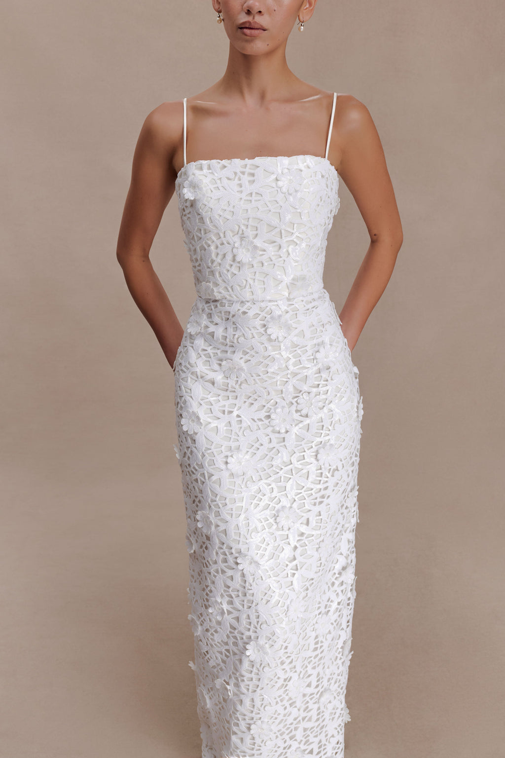 Josefa Sequin Lace Maxi Dress