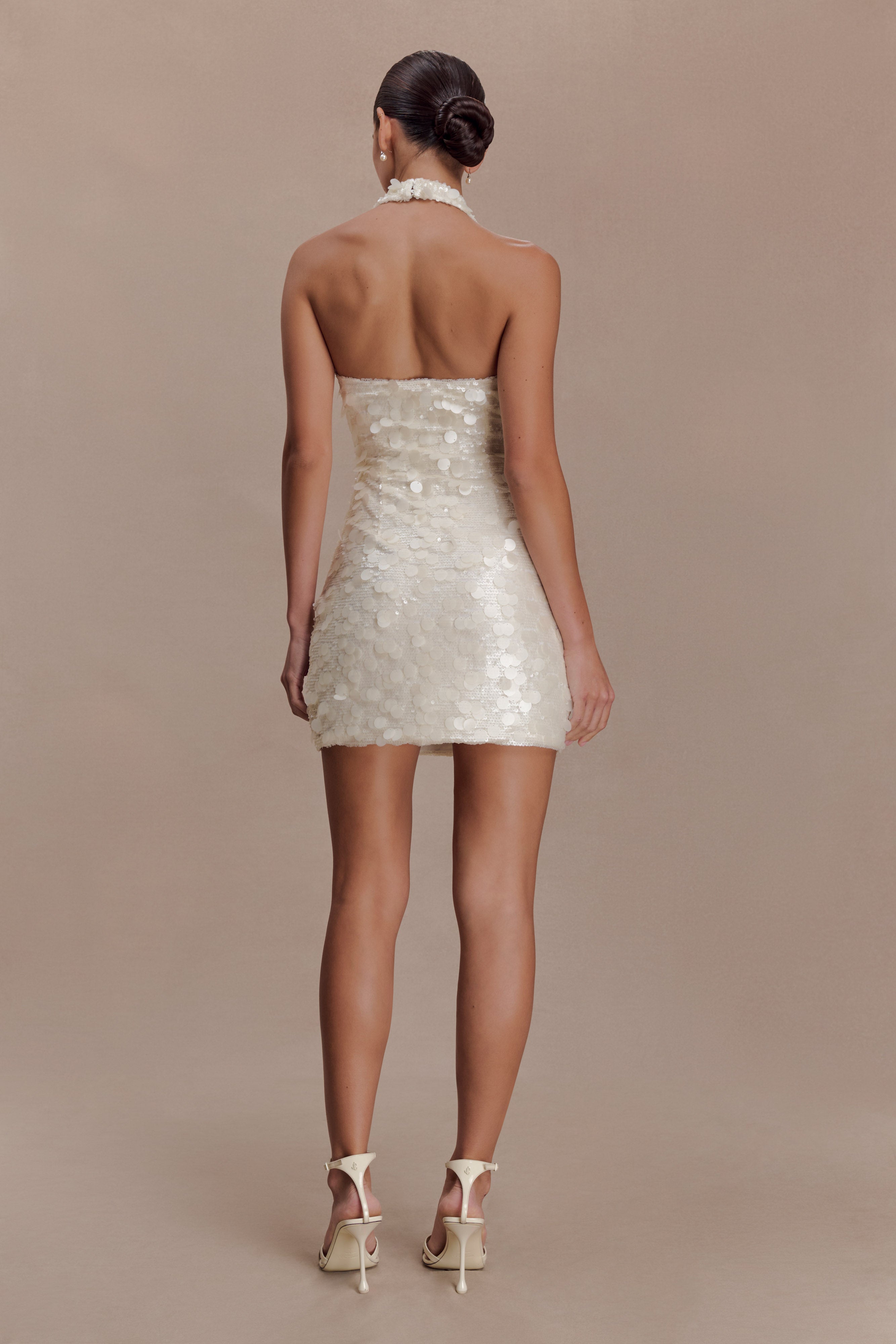 Caralee Sequin Halter Mini Dress