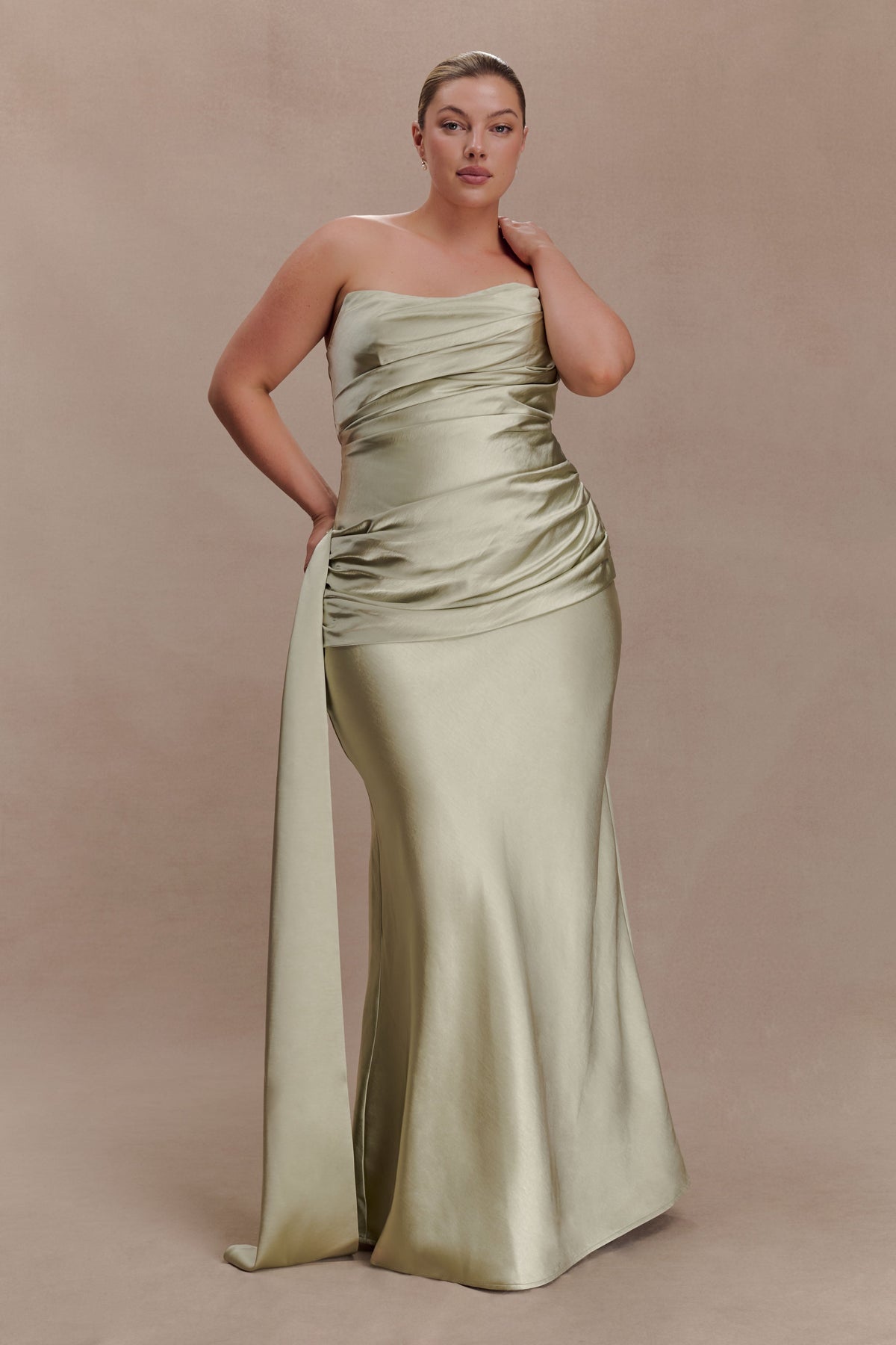 Sarah Strapless Maxi Dress With Waist Tie in Ice Blue – Chic&Drifts