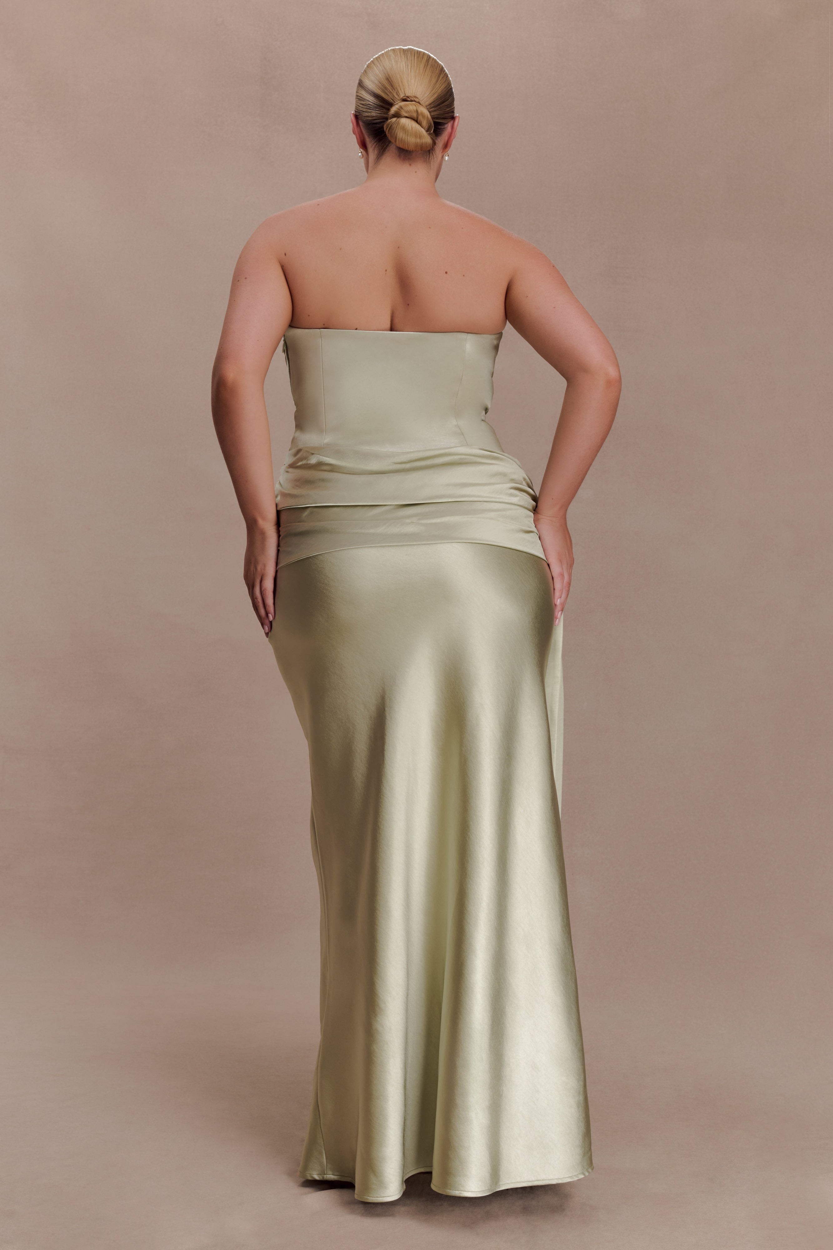 Sarah Strapless Maxi Dress With Waist Tie