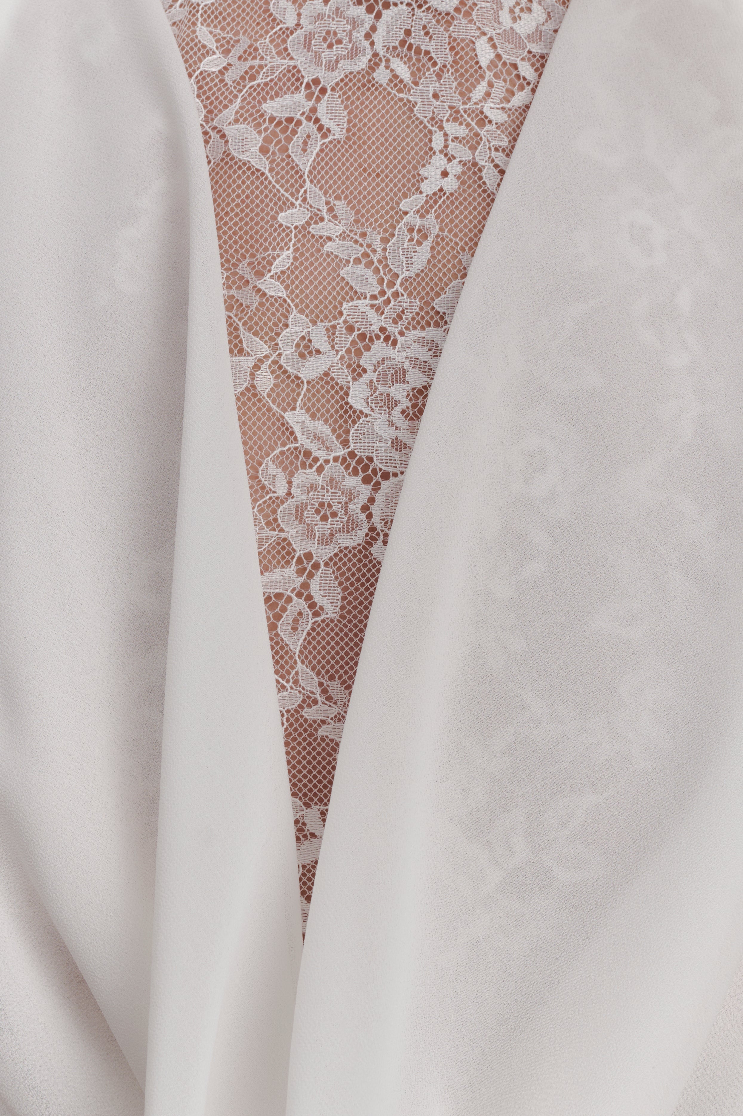 Arra Chiffon And Lace Halter Mini Dress