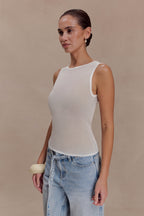 Dollie Sheer Knit Tank Top in Ivory – Chic&Drifts