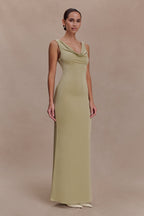 Marta Slinky Cowl Maxi Dress in Lemon – Chic&Drifts