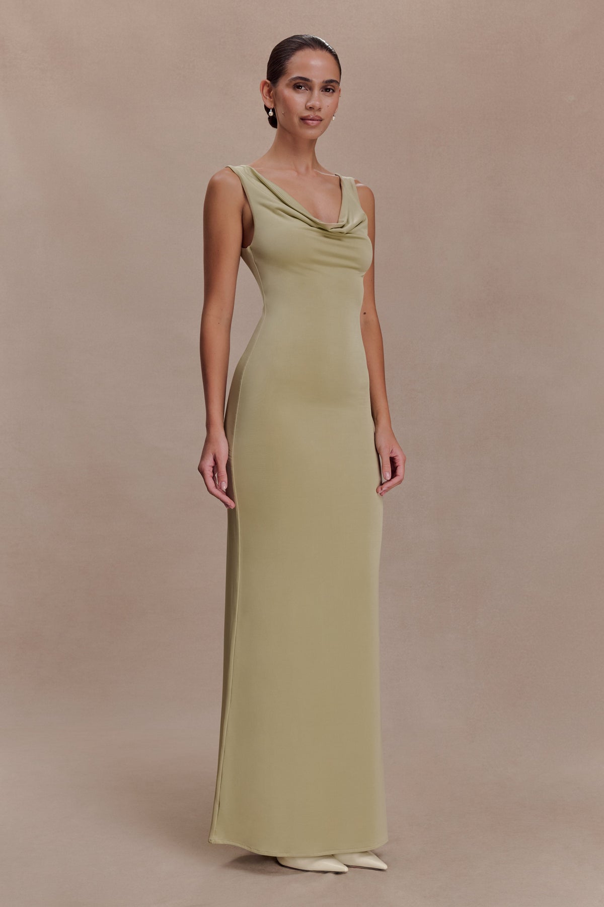 Marta Slinky Cowl Maxi Dress in Lemon – Chic&Drifts