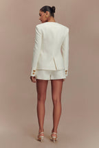 Asia Mixed Button Blazer in Ivory – Chic&Drifts
