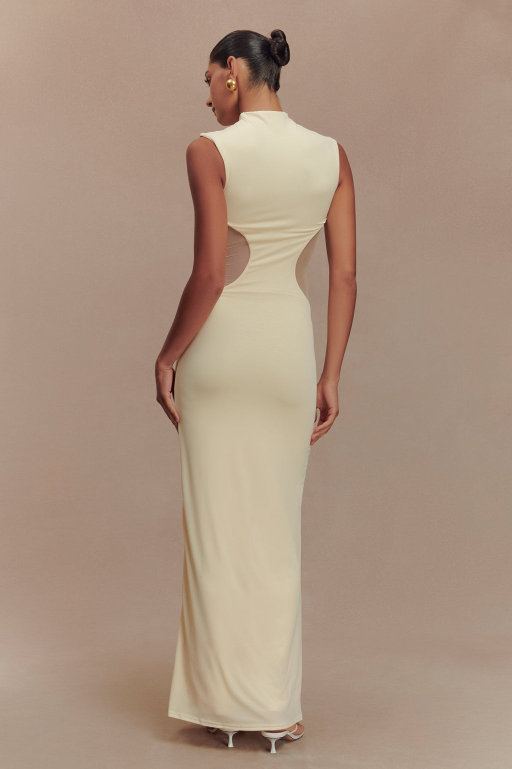 Massie Slinky And Mesh Maxi Dress in Lemon – Chic&Drifts