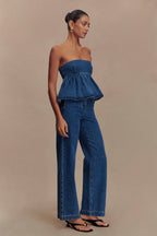 Pauline Strapless Denim Top in 90'S Blue – Chic&Drifts