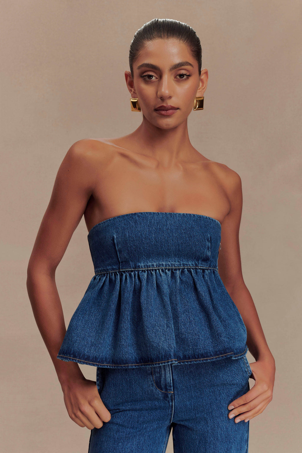 Pauline Strapless Denim Top in 90'S Blue – Chic&Drifts