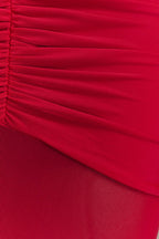 Delaney Slinky And Mesh Maxi Dress in Red – Chic&Drifts