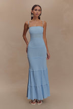 Finley Pointelle Knit Maxi Dress in Cornflower Blue – Chic&Drifts