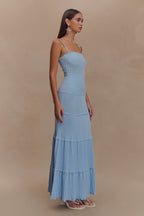 Finley Pointelle Knit Maxi Dress in Cornflower Blue – Chic&Drifts