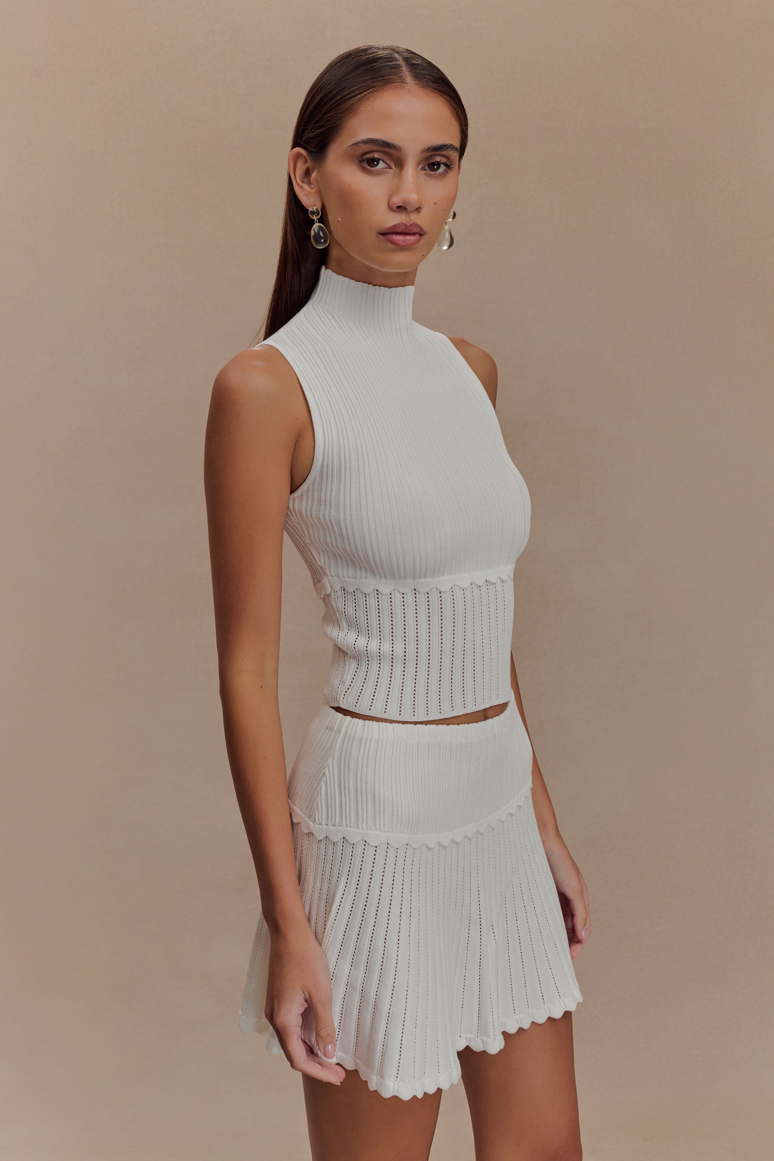 Indy Pointelle Knit Top in Ivory – Chic&Drifts