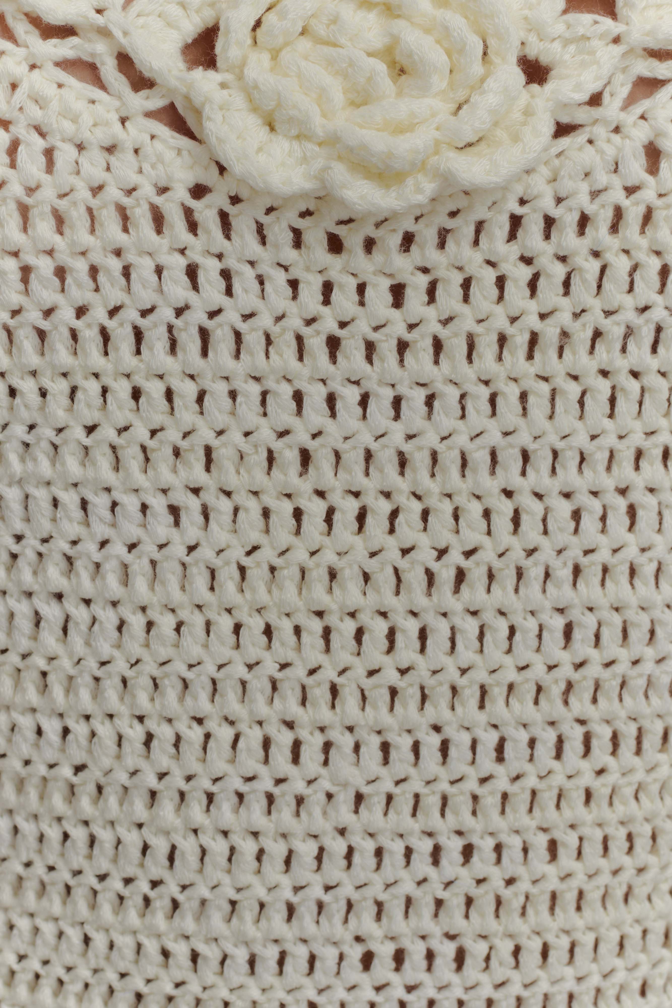 Liyah Floral Hand Crochet Mini Dress in Ivory – Chic&Drifts