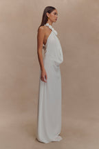 Rosalia Cowl Neck Maxi Dress in White – Chic&Drifts