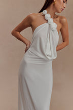 Rosalia Cowl Neck Maxi Dress in White – Chic&Drifts