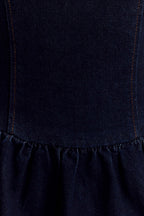 Caroline Denim Halter Midi Dress in Indigo Blue – Chic&Drifts
