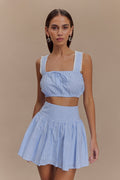 Gretel Sleeveless Crop Top in Blue Pinstripe – Chic&Drifts