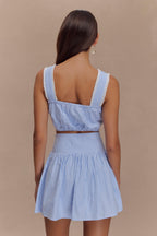 Gretel Sleeveless Crop Top in Blue Pinstripe – Chic&Drifts