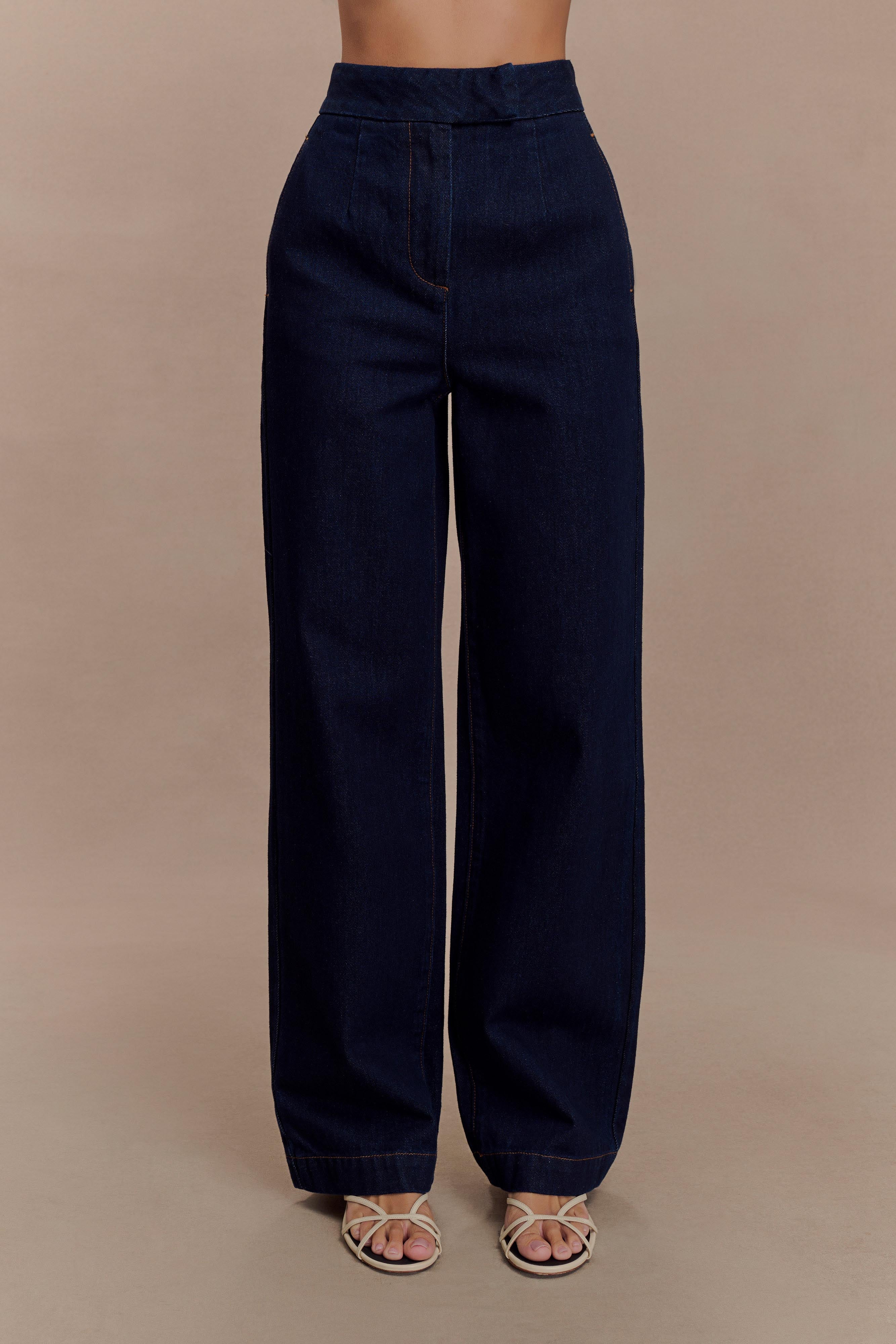 Rayne Wide Leg Jeans in Indigo Blue – Chic&Drifts