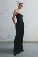 Lilly Sweetheart Satin Maxi Dress in Black – Chic&Drifts