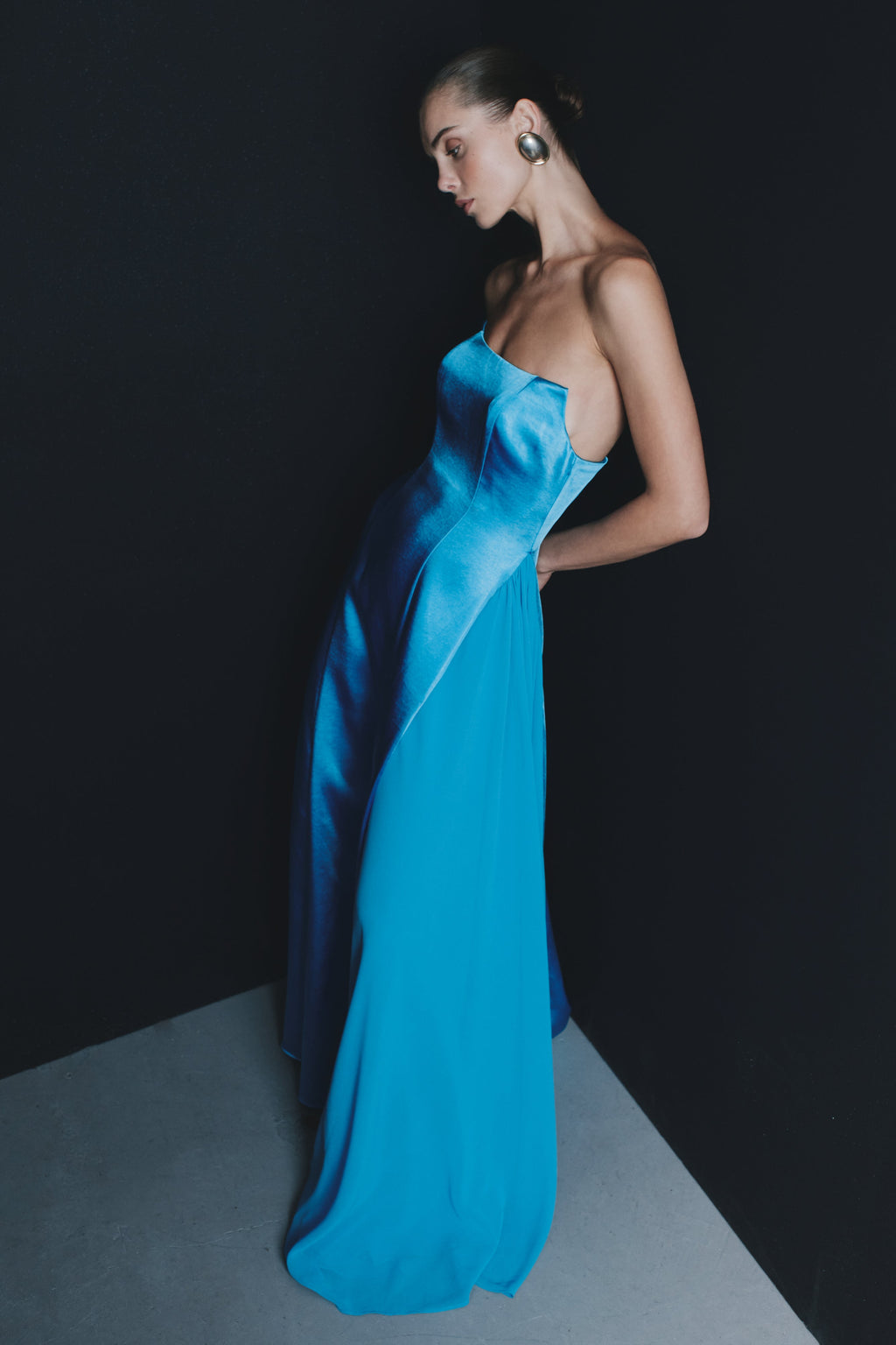 Rosella Satin Strapless Maxi Dress