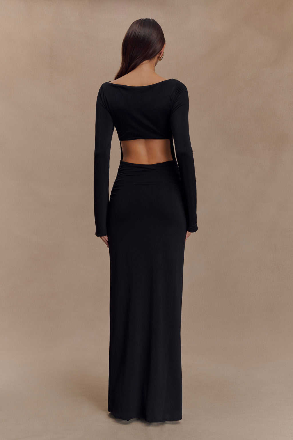 Vienna Slinky Cut Out Maxi Dress in Black – Chic&Drifts