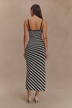 Raven Striped Knit Midi Dress in Black/White – Chic&Drifts